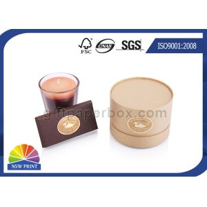 China Candle 4C Printing Kraft Paper Round Cylinder Box Matte Laminate on sale