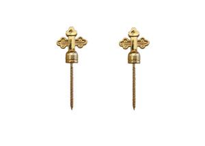 China Funeral Decoration Coffin Screw 5# Matching With Brackets Gold Cross Shaped factory