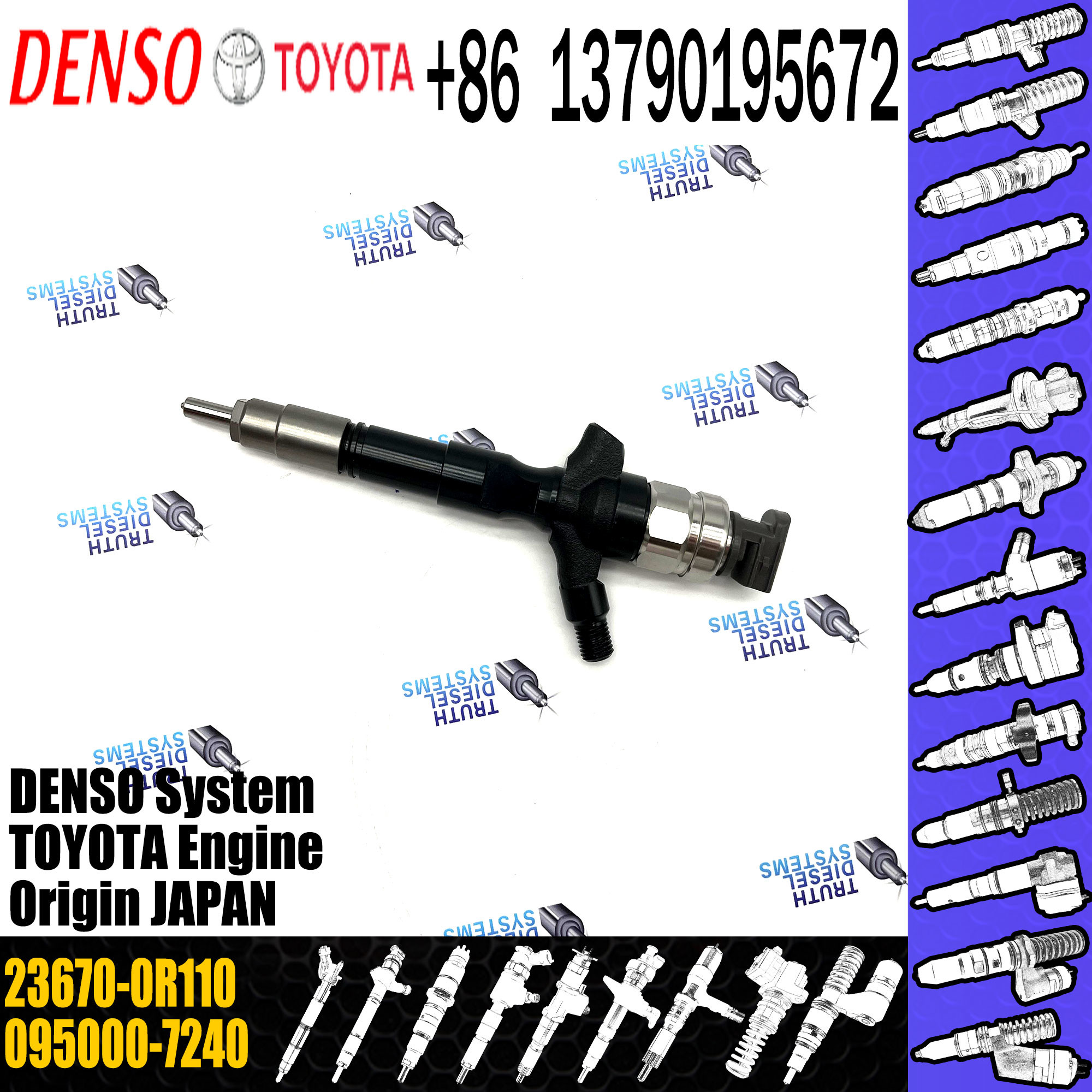 Injector 23670-0R160 095000-7240 095000-7250 095000-7600 23670-0R110 23970-09200 For Toyota Rav4