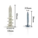13x40mm Nylon Wall Anchor Screw Dia 4-4.5mm