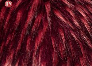 China Acrylic Luxury Fur Fabric With 75mm Wine Red Flecks Healthy Dyeing Environmental factory
