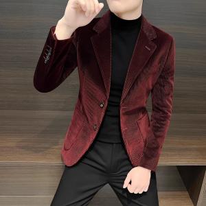 China Customized Logo Printing Chenille Men's Winter Double-Breasted Suit Jacket Business factory