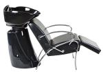 Pu Leather Salon Shampoo Chairs Free Standing With Ceramic Bowl , OEM ODM
