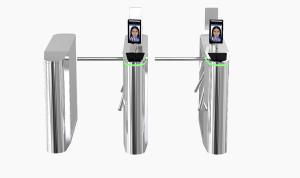 China Face Recognition Vertical Tripod Turnstile Gate 304 Stainless Steel 550-600mm Channel Width 450* 240* 1000mm factory