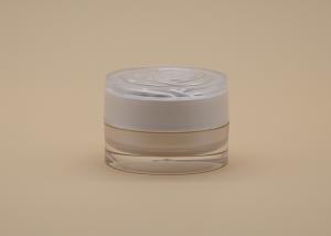 China White Rose Logo Skin Cream Containers Arcylic Material With PE Gasket factory