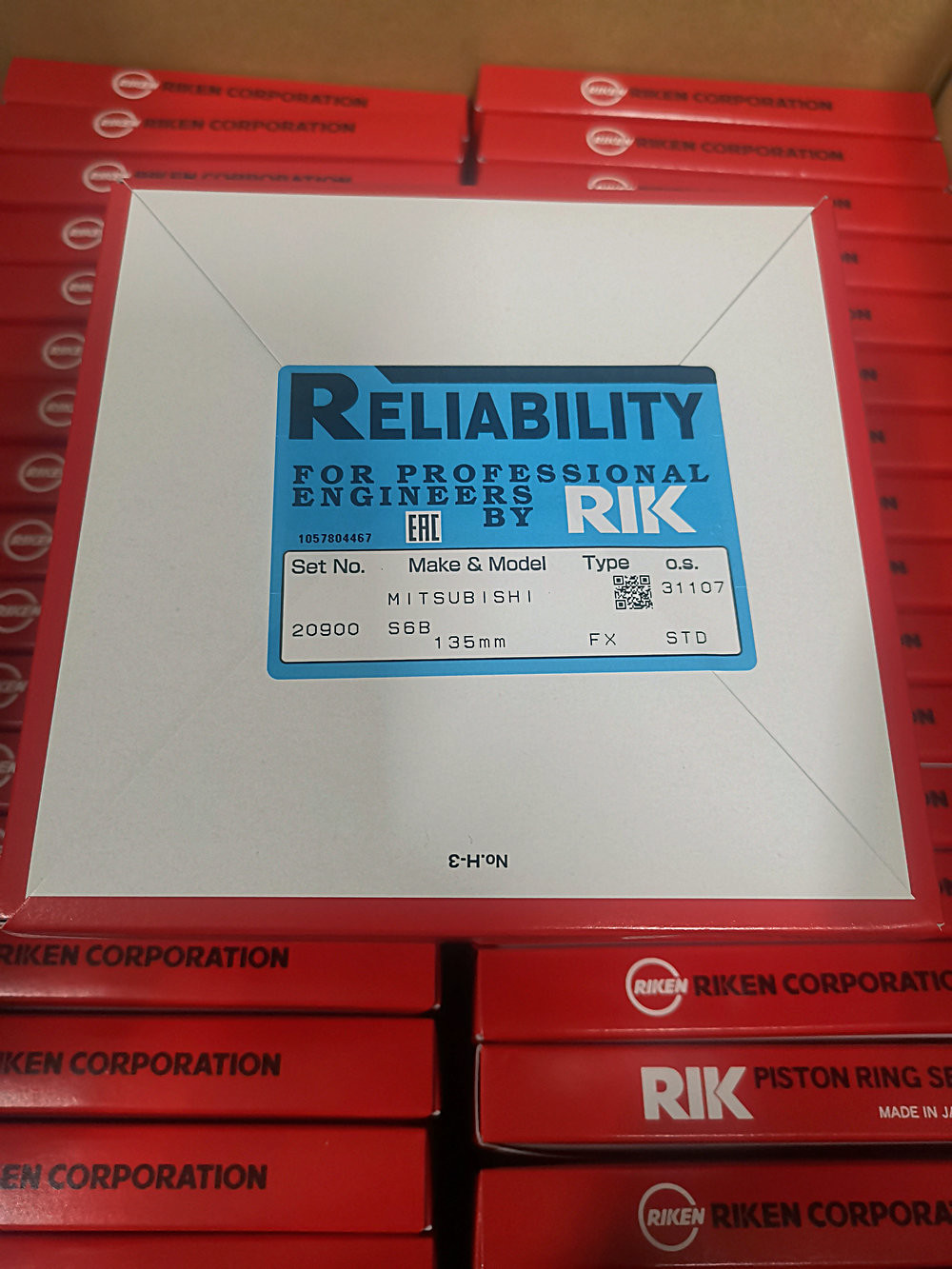 High Temperature RIK Piston Rings in Alloy Steel - 3.0mm Thickness 24160 NE6 12040-95125 12040-95014 110mm