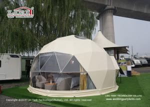 China Large Luxury Glamping Tents , 7m Geo Shelter Dome Tent With Roof Lining factory