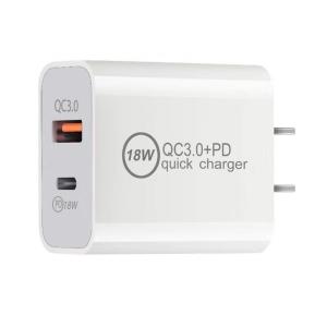 China 18w Type C Pd Qual Quick Charge 3.0 Fast Charger Dual Ports 20W Usb C Travel Wall Power Adapter Charger factory
