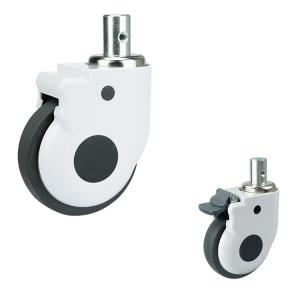 China 5'' Medical Bed Casters 125kg Stem Type Anti Winding Hospital Wheels factory