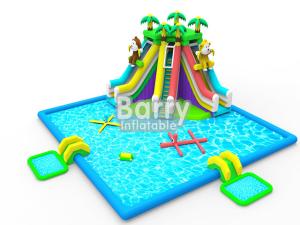 China Kids inflatable water park equipment , OEM/ODM jungle inflatable water slide pool park factory