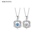 1.2x2cm 2.2g Sterling Silver Jewelry Necklaces S925 Heart Six Pointed Star