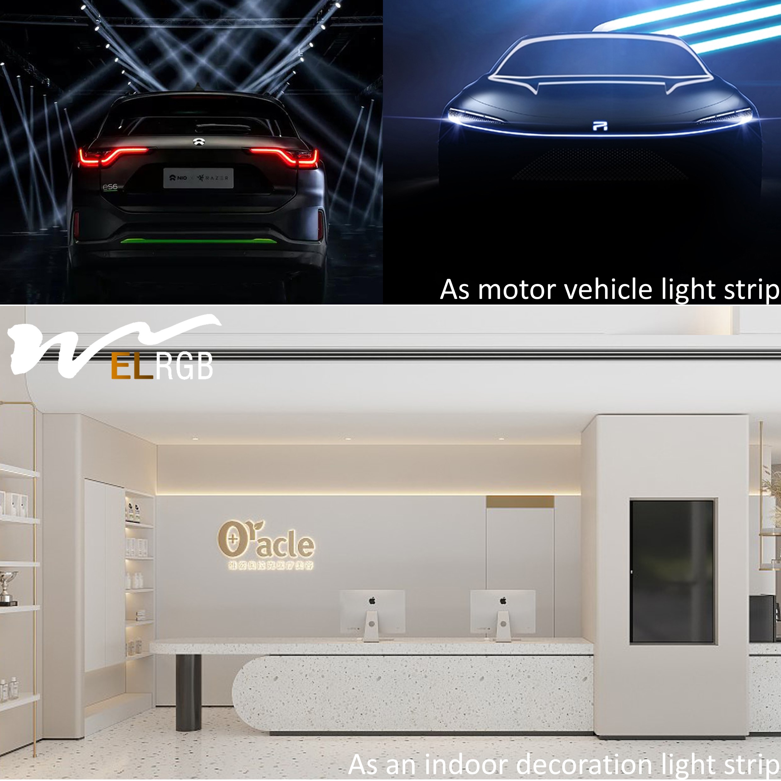2.8mm Wide RGB COB Dimmable LED Strip For Car Home Hotel Deco