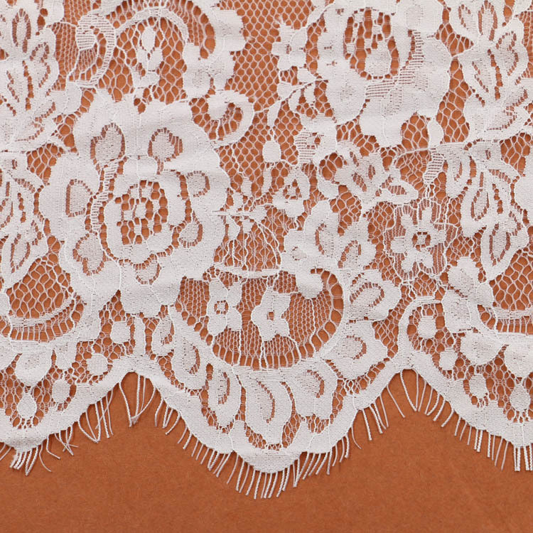 Beautiful Crochet Eyelash Lace Edge Ivory Black Color Double Side