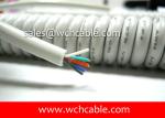 30V Low Voltage 28AWG Spiral Cable Chemical Resistant Jacket Color and UL