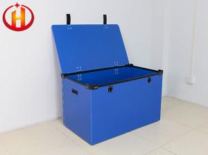 China Blue Waterproof PP Corrugated Plastic Box With Lid Flat Surface factory