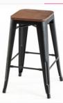 Antique Metal Bar Chair Stools Wooden Top High Chair for Bar Table in Kitchen