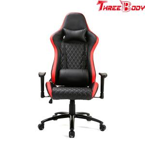 China Durable High Back Gaming Chair Adjustable Armrests PU Leather Fire - Retardant factory