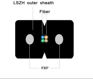China 4 Cores Indoor Singlemode G657A GJXFH LSZH Jacket FTTH Fiber Optic Drop Cable factory
