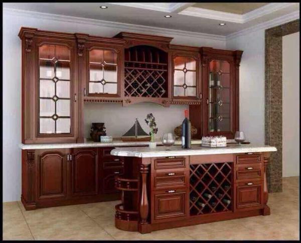 Oak solid wood kitchen cabinet,Arc top kitchen cabinet door,Raised kitchen