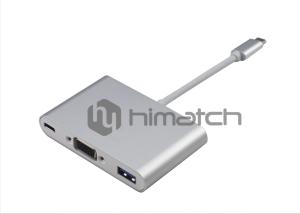 China Black USB 3.1 Type C Cable To VGA Female USB3 F Type C Connector Female Docking factory