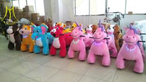 China Hansel Popular battery operated plush indoor electrical animals toy car factory