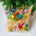 Biodegradable Decorative Bamboo Cocktail Party Skewer Bamboo Cocktail Picks