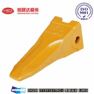 China DH258 DH220 2713Y1217 2713Y1217RC DOOSAN Bucket Teeth Thickened Tooth Body Design factory