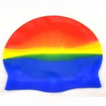 Silicone Multicolor Triathlon Swim Cap For Adult Women Men Youth