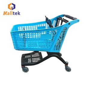 China 220L Pure Plastic Supermarket Shopping Trolley for Grocery factory
