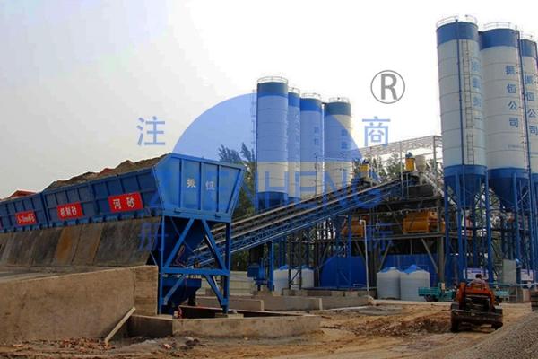 HZS180 Twin Shaft Mixer Belt Type Concrete Batching Plant Automatic High
