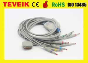 China Kenz ECG cable with integrated 10 leadwires,banana 4.0,IEC,DB15pin, Compatible With Kenz ECG 108 / 110 / 1203 factory