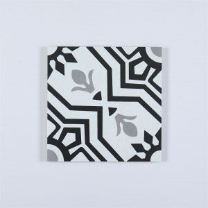 20x20cm Ceramic Rustic Tile for Indoor Floor Black Gray White