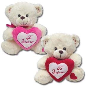 China Off White Valentines Day Stuffed Toys Soft Plush Bear With Red Heart factory