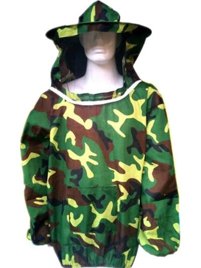 China Free Size Polyester Camouflage Beekeeping Jacket With Protective Bee hat factory