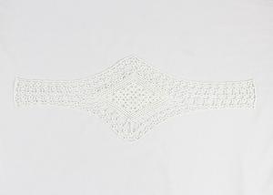 China Water Soluble Embroidered Lace Collar Applique / Bridal Lace Appliques For Gowns factory
