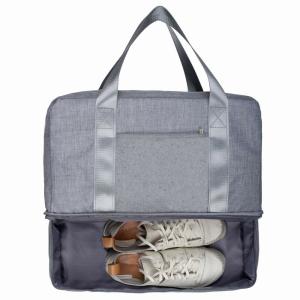 China Gym Tote With Shoe Compartment Dry Wet Depart Design Blue Color PE Lining factory