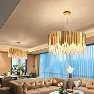 China 4000K 5000K Large Luxury Gold Modern Crystal Chandelier High Translucent factory