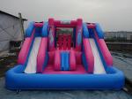 Outdoor Amusement Park Black Color Inflatable Water Slide With Pool For Kids