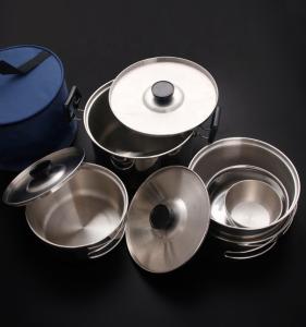 China OEM/ODM Camp Cook Set Outdoor Cooking Soup Pot Vegetable Bowl Camping Mess Kit Camping Cookware Set factory