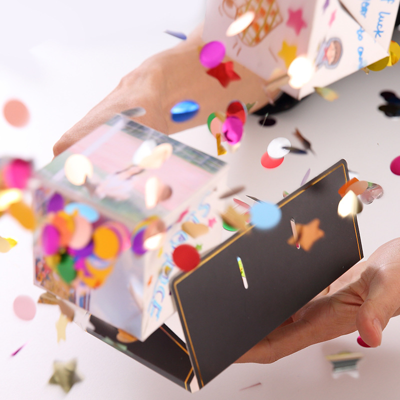 DIY Birthday Christmas Valentine Surprise Bounce Gift Paper Box with Customized Print