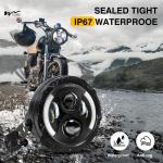 Motorcycle Headlights with Housing Bucket 7Inch Round LED DRL and Amber Turn