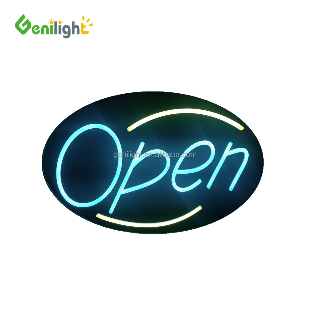 Colorful Genilight Open Sign Neon LED Business Animated Motion Advertising Displays Panel 56*33cm