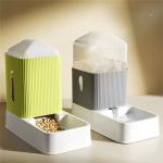 ABS Double Pet Feeder Bowls Automatic Water Dispenser Damp Proof Baffle
