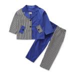 Children'S Outfit Sets Girls Houndstooth Stitching Suit Kids Girls Fashion 2