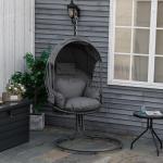 80kg Load Capacity PE Rattan Double Seat Swing Egg Chair for Deluxe Outdoor