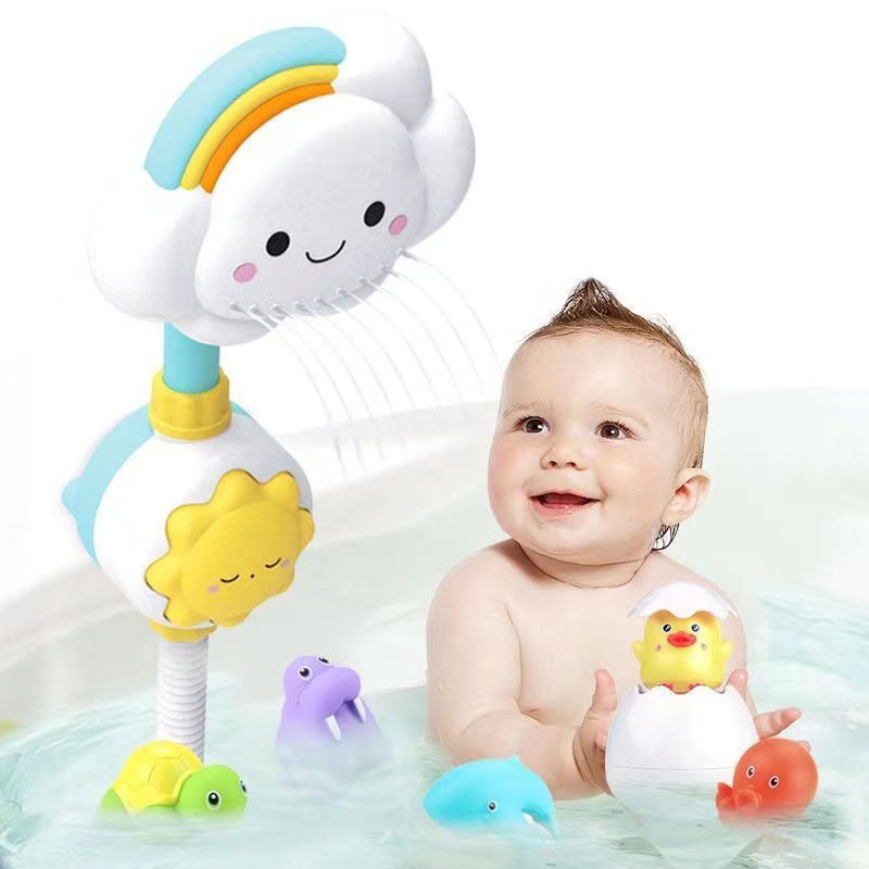 Cloud Bathroom Plastic PC Electric Sprinkler Shower Perfect for Children's Bath Time