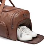 MingLu Custom Logo Large Leather Weekend Bag Mens Rainproof Durable