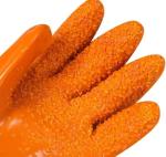 27CM Insulated PVC Coated Gloves Orange PVC Chemical Resistant Gloves