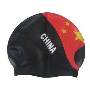 China Chinese Flag Pattern Watertight Swim Cap Personalised Swimming Hat factory