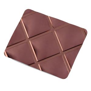 China 304 Rose Gold Mirror Stamped Plate 3D Pattern Stainless Steel Matel For KTV factory